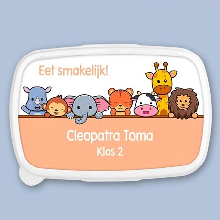 Lunchbox, gepersonaliseerde opbergdoos met tekst - Dieren