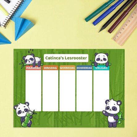 Gepersonaliseerd rooster met tekst - Cute Panda