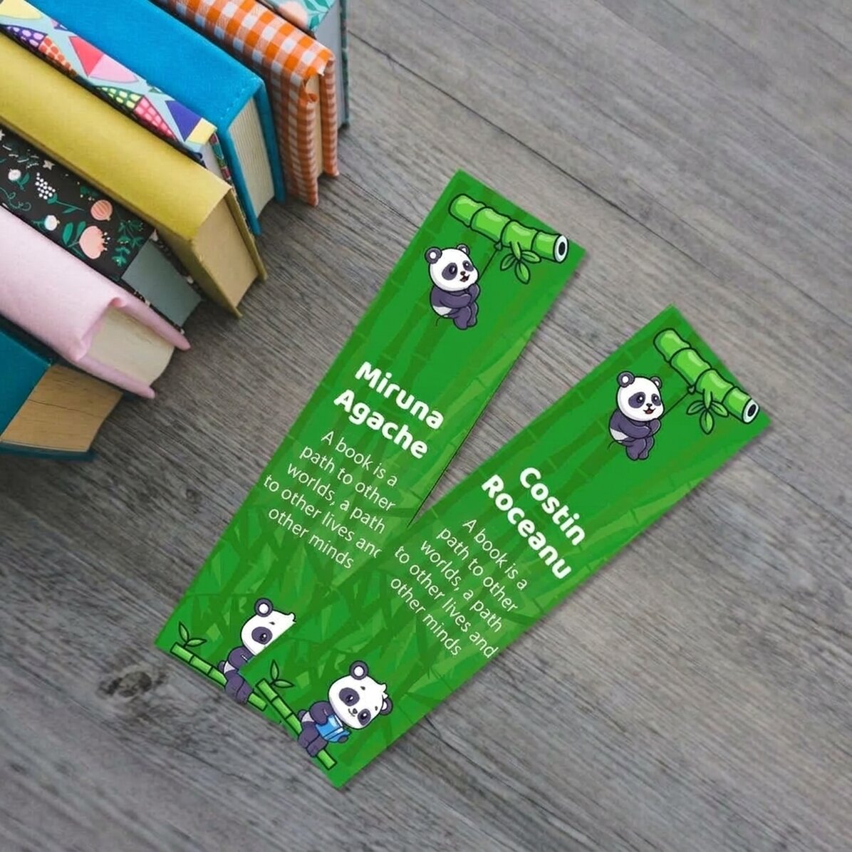 Gepersonaliseerde boekenlegger met tekst - Cute Panda