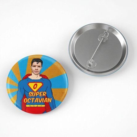 Gepersonaliseerde button met naam - Held