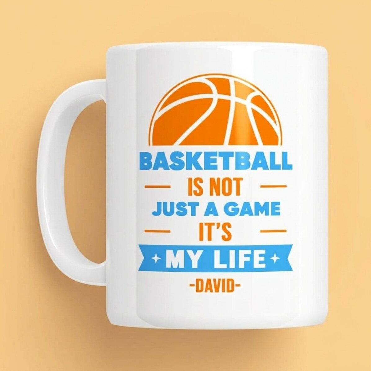 Gepersonaliseerde mok met tekst - Basketbal