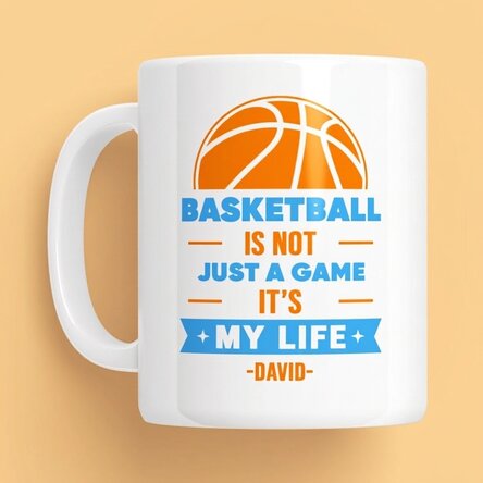Gepersonaliseerde mok met tekst - Basketbal