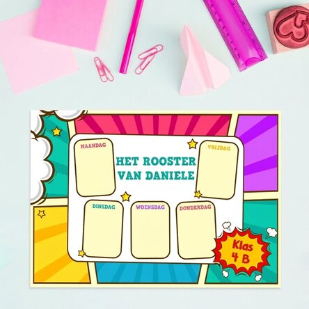Aangepast rooster met tekst - Strips