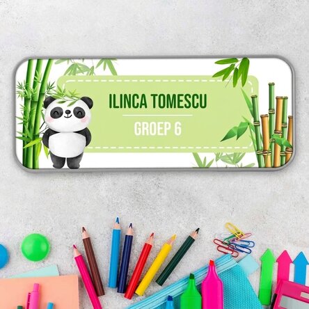Gepersonaliseerd etui met tekst - Cute Panda