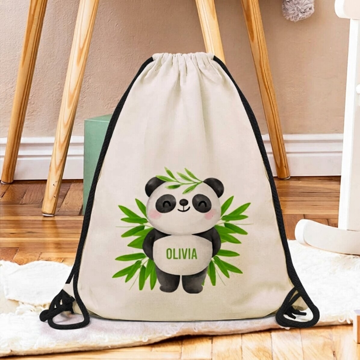 Rugzak met naam erop - Cute Panda