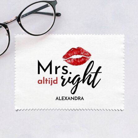 Gepersonaliseerd doekje voor het schoonmaken van schermen/brillen - Mrs. Always right