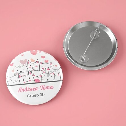Gepersonaliseerde button met tekst - Kitty
