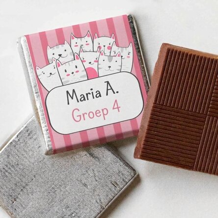 Gepersonaliseerde mini-chocolade met tekst - Kitty