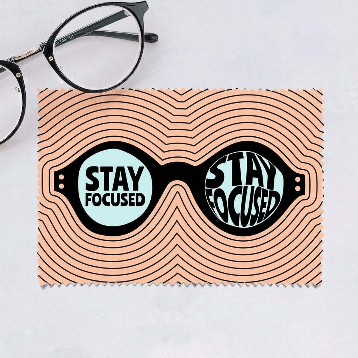Gepersonaliseerd poetsdoekje voor het schoonmaken van schermen en brillen - Stay Focused