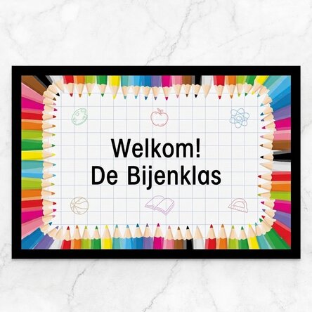 Op maat gemaakte deurmat met tekst - School