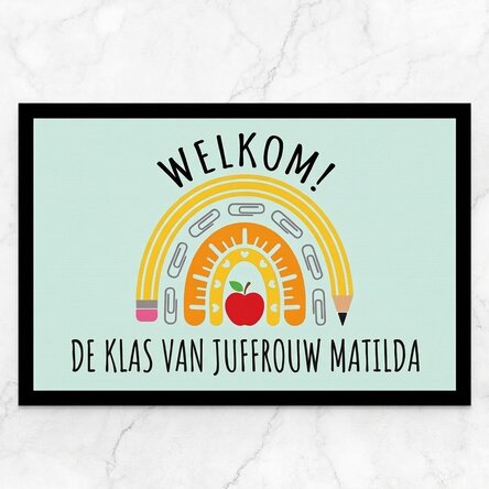 Op maat gemaakte deurmat met tekst - School