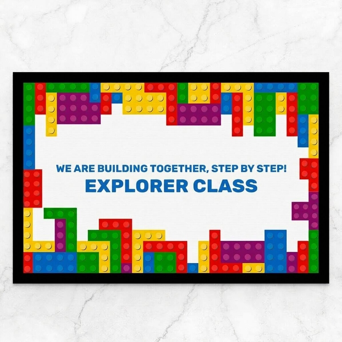 Op maat gemaakte deurmat met tekst - Lego
