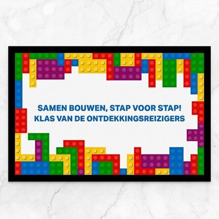 Op maat gemaakte deurmat met tekst - Lego