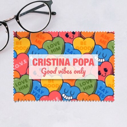 Gepersonaliseerd schoonmaakdoekje voor schermen/brillen - Hearts