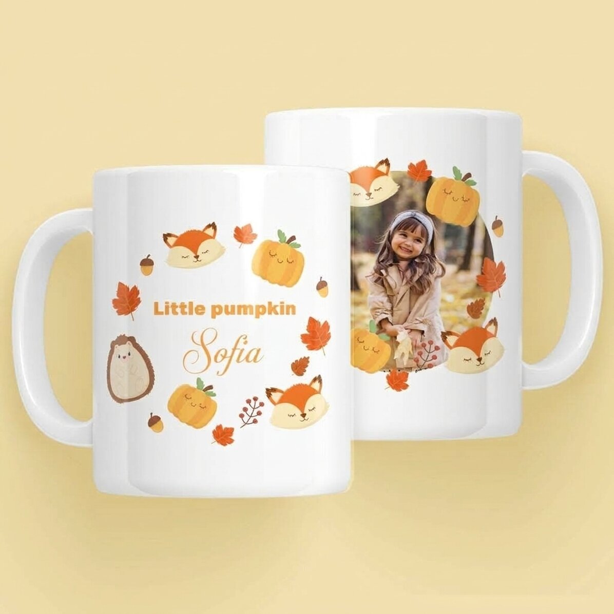 Gepersonaliseerde mok met tekst voor kinderen - Little pumpkin