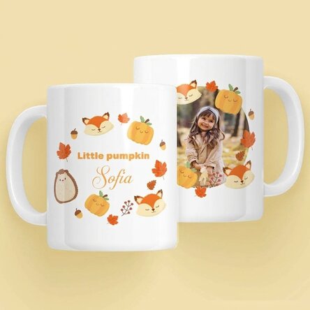 Personalised mug with text for children - Little pumpkin