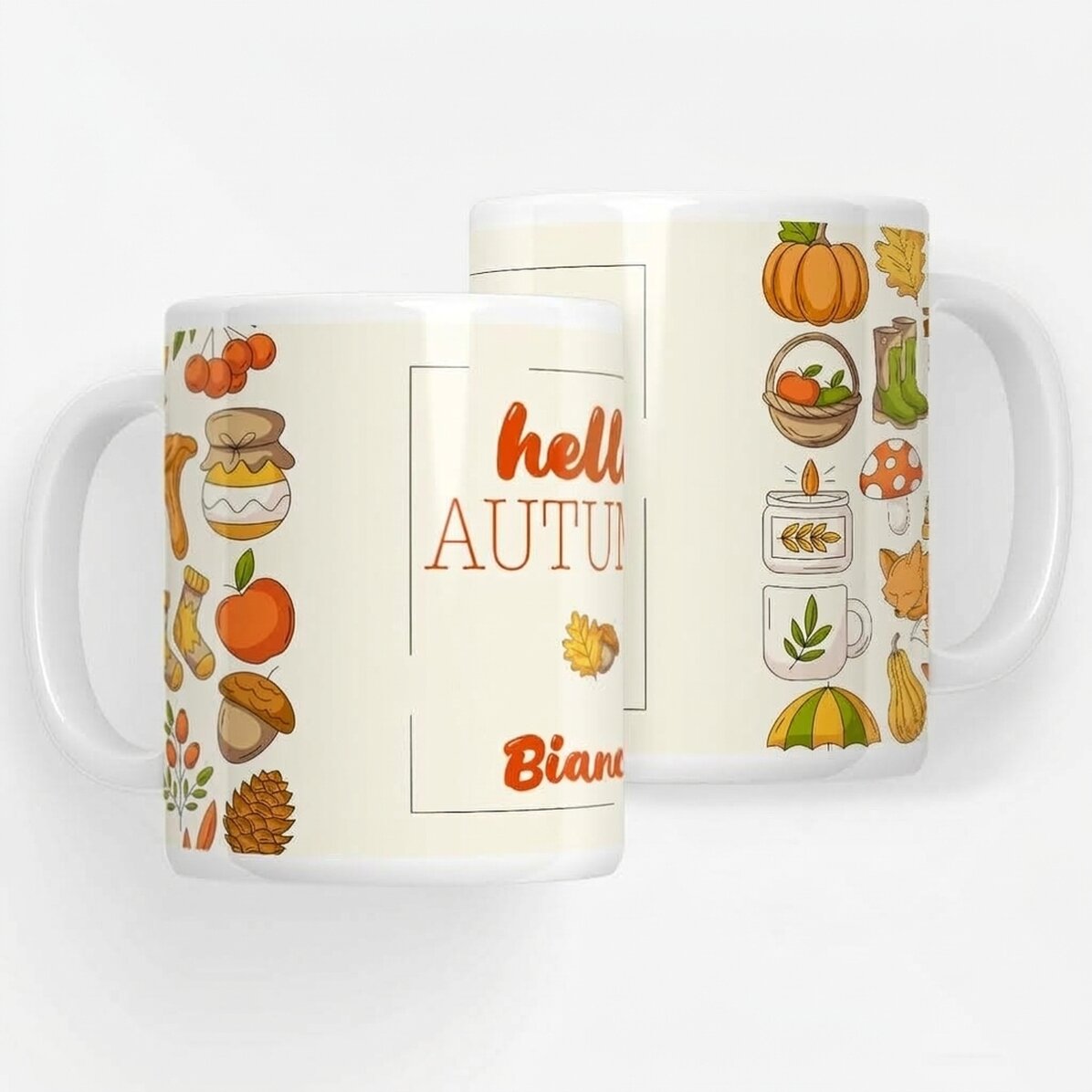 Gepersonaliseerde beker met tekst - Hello Autumn