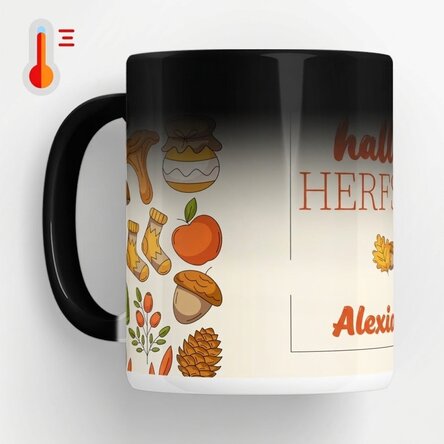 Gepersonaliseerde magische mok met tekst - Hello Autumn