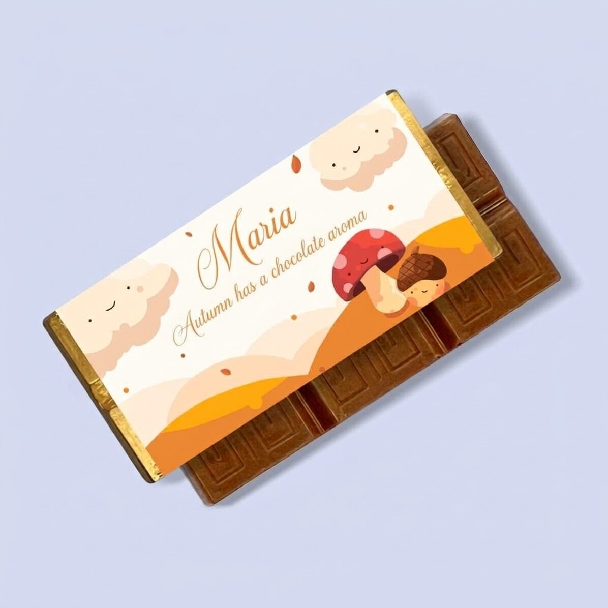 Gepersonaliseerde mini-chocoladereep met boodschap - Herfst
