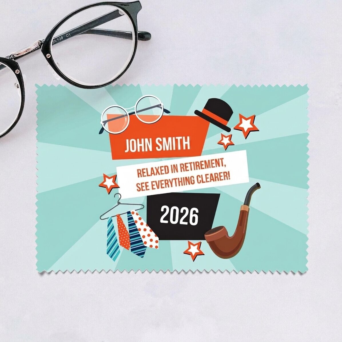 Gepersonaliseerd poetsdoekje voor het schoonmaken van schermen/brillen - Pensie
