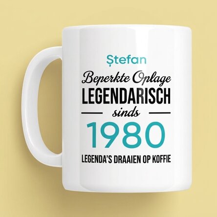 Gepersonaliseerde mok met tekst - Legendary