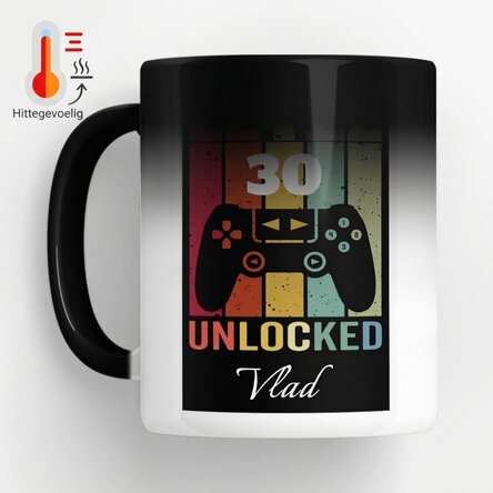 Gepersonaliseerde magische mok met tekst - Level Unlocked