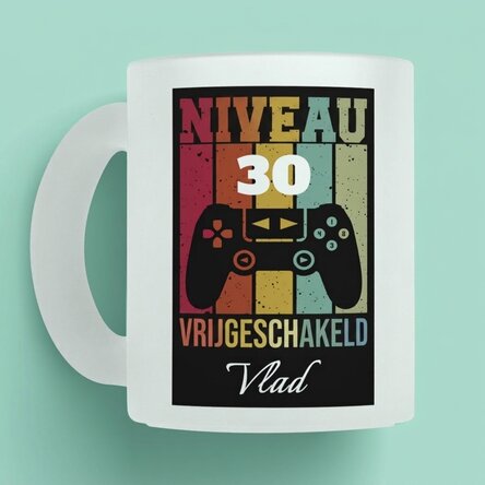 Gepersonaliseerde drinkbeker met tekst - Level Unlocked