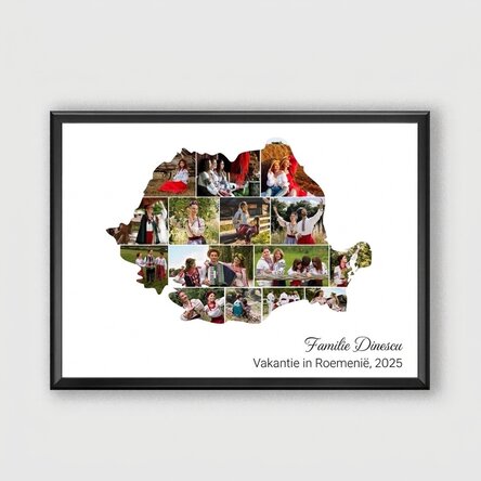 Gepersonaliseerd schilderij met 15 foto's en tekst - Roemenië