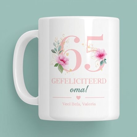 Gepersonaliseerde mok met boodschap - Bloemen