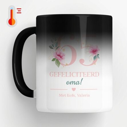 Gepersonaliseerde magische mok met boodschap - Bloemen