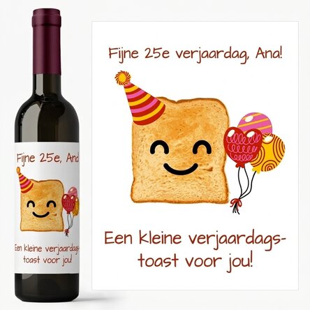 Wijn met gepersonaliseerde tekst - A little toast