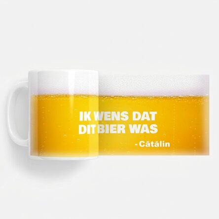 Gepersonaliseerde mok met tekst - I wish this was beer