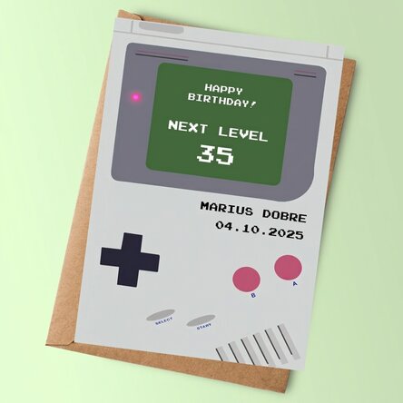 Personalised card with message - Gameboy