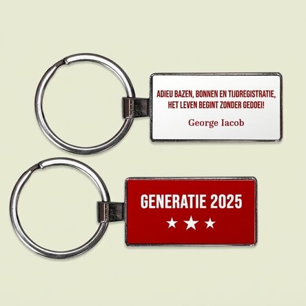 Gepersonaliseerde sleutelhanger met tekst - Gepensioneerde