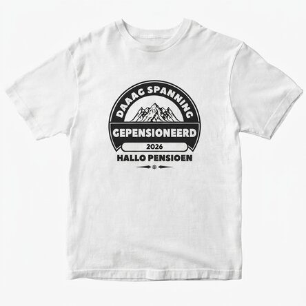 Katoenen T-shirt met gepersonaliseerde tekst - Met pensioen