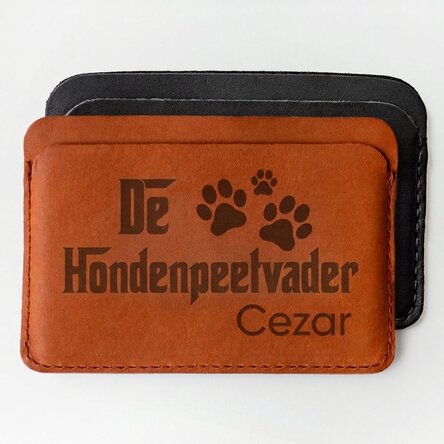 Gepersonaliseerde leren portemonnee met tekst - The Dogfather