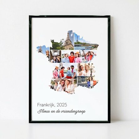 Gepersonaliseerd schilderij met 10 foto's en tekst - Frankrijk