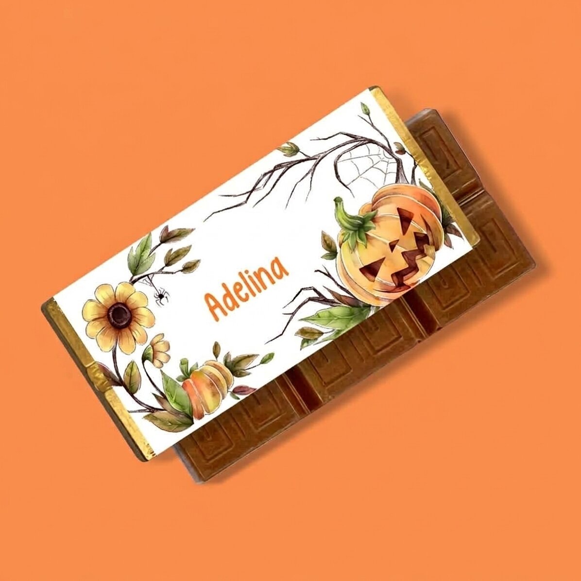 Mini-chocoladetabletje met naam erop - Halloween