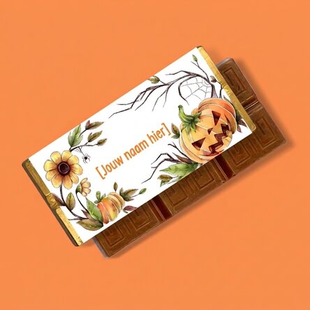 Mini-chocoladetabletje met naam erop - Halloween