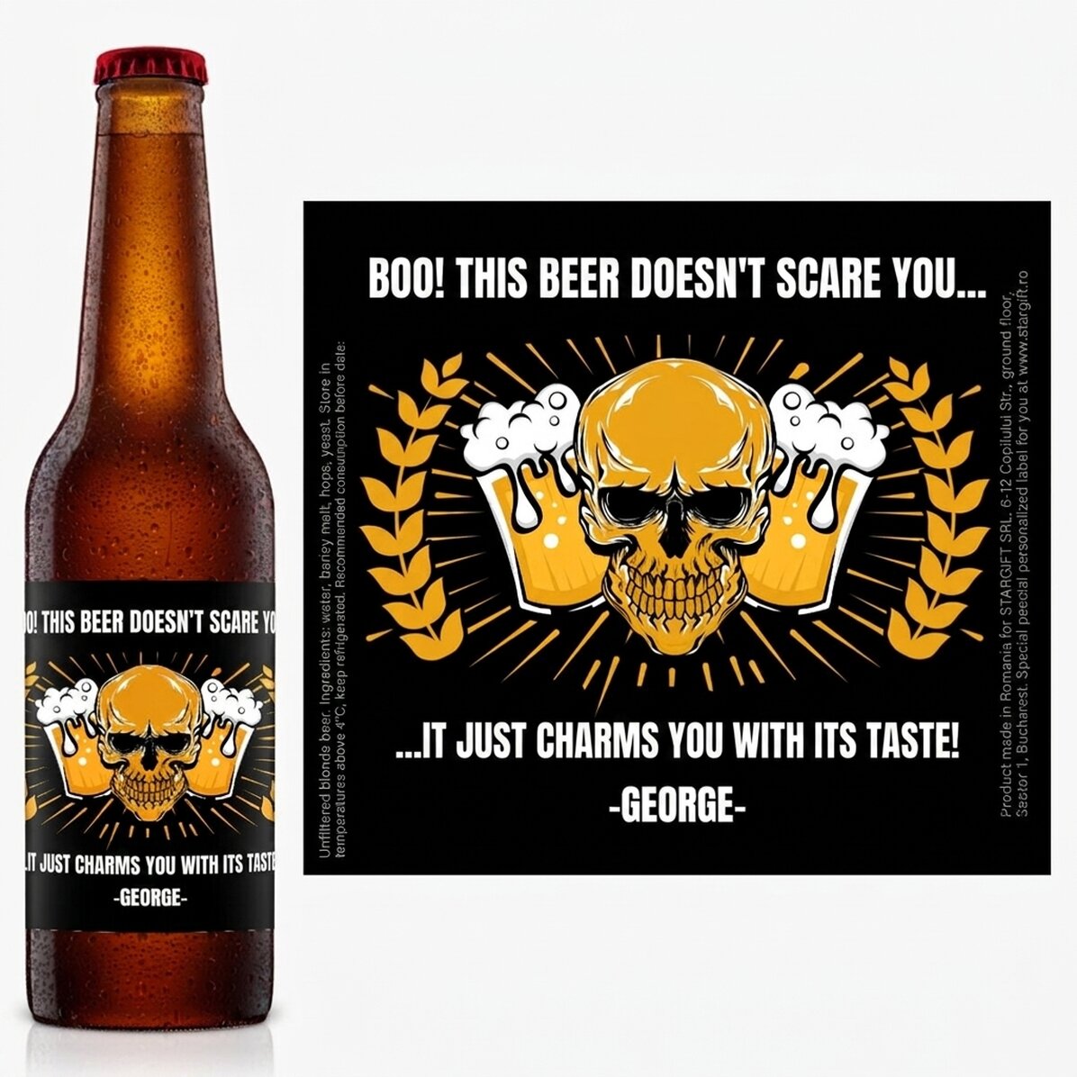 Bier met gepersonaliseerde tekst - Halloween