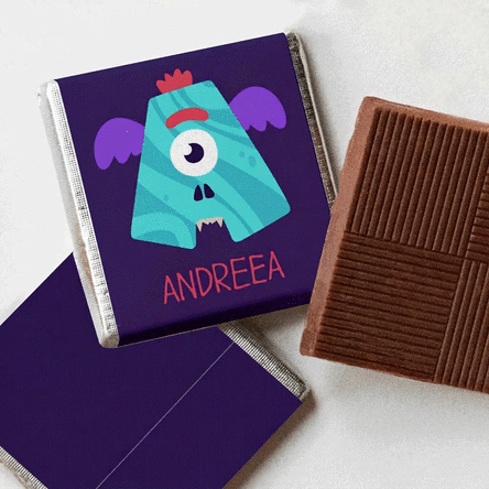 Gepersonaliseerde mini-chocolade met naam - Monstrulet