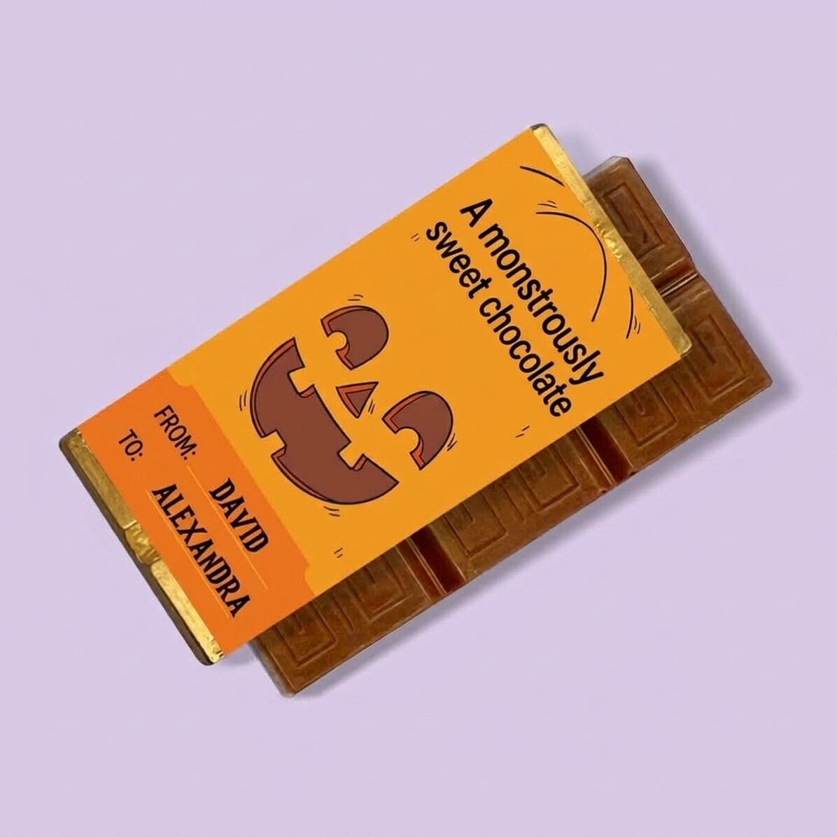 Gepersonaliseerde mini-chocoladereep met tekst - Monstruos de dulce