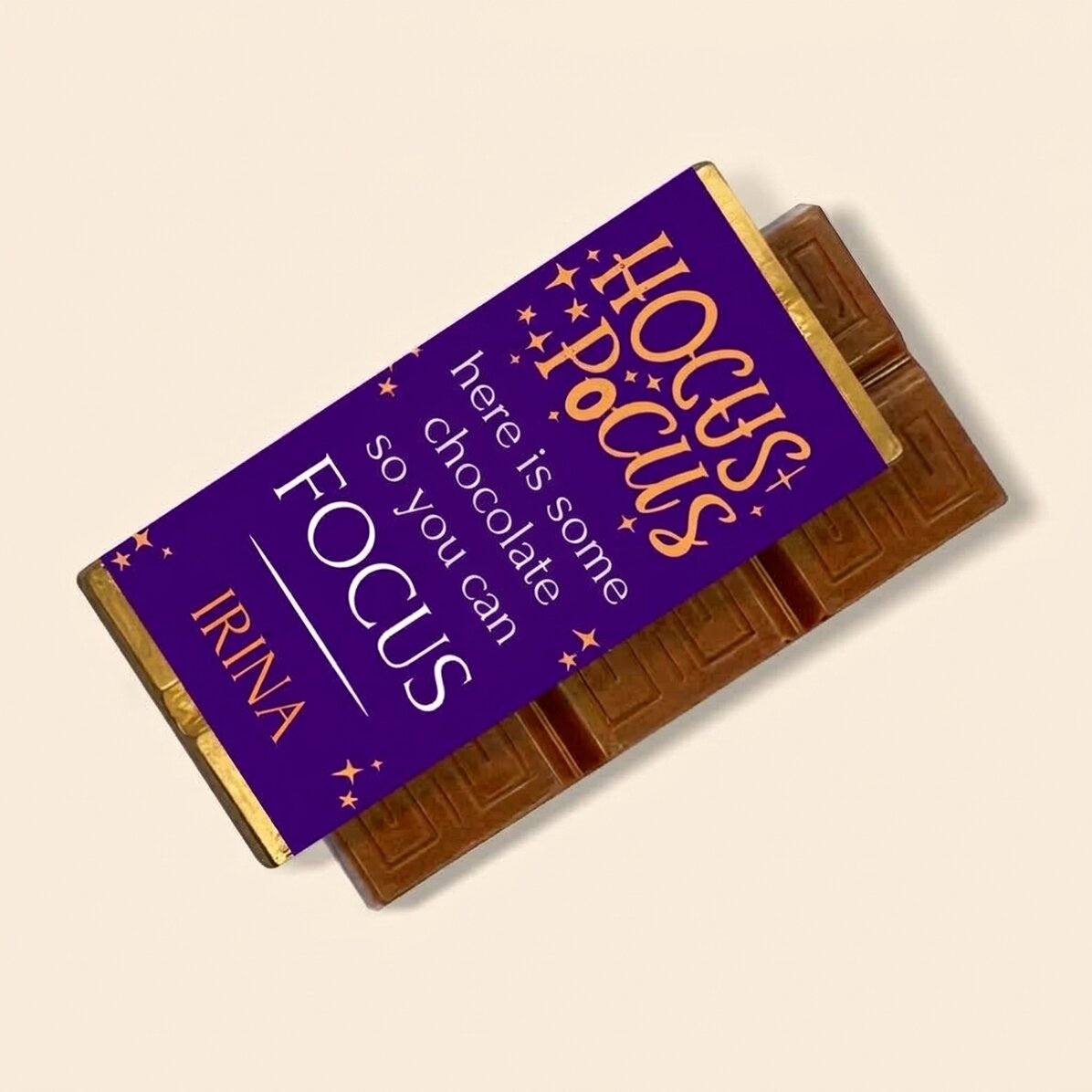 Gepersonaliseerde mini-chocoladereep met tekst - Hocus Pocus