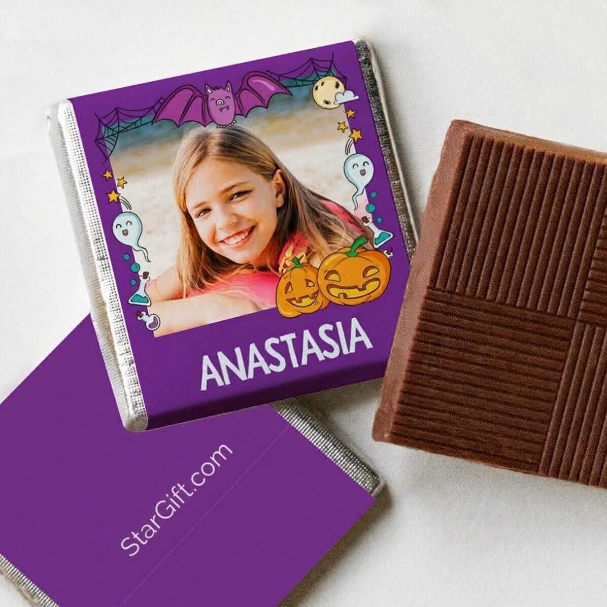 Mini-chocolade, gepersonaliseerd met naam en foto - Halloween