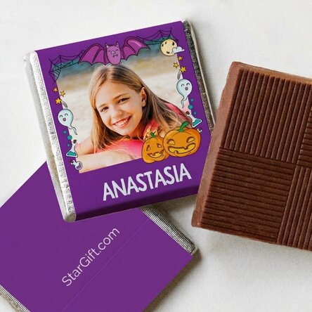 Mini-chocolade, gepersonaliseerd met naam en foto - Halloween