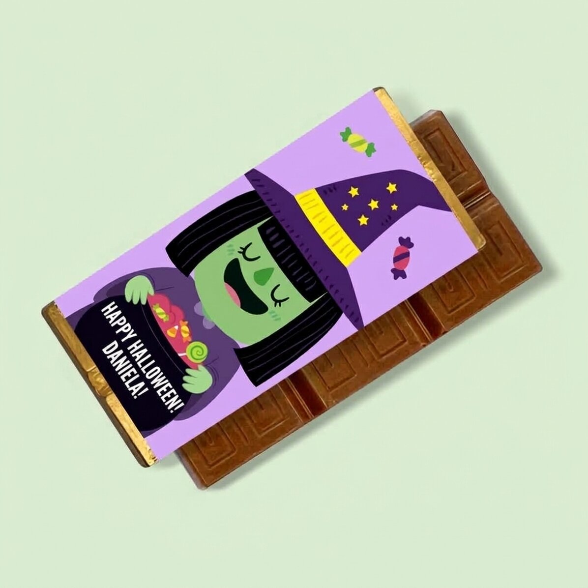 Gepersonaliseerde mini-chocoladereep met tekst - Witch