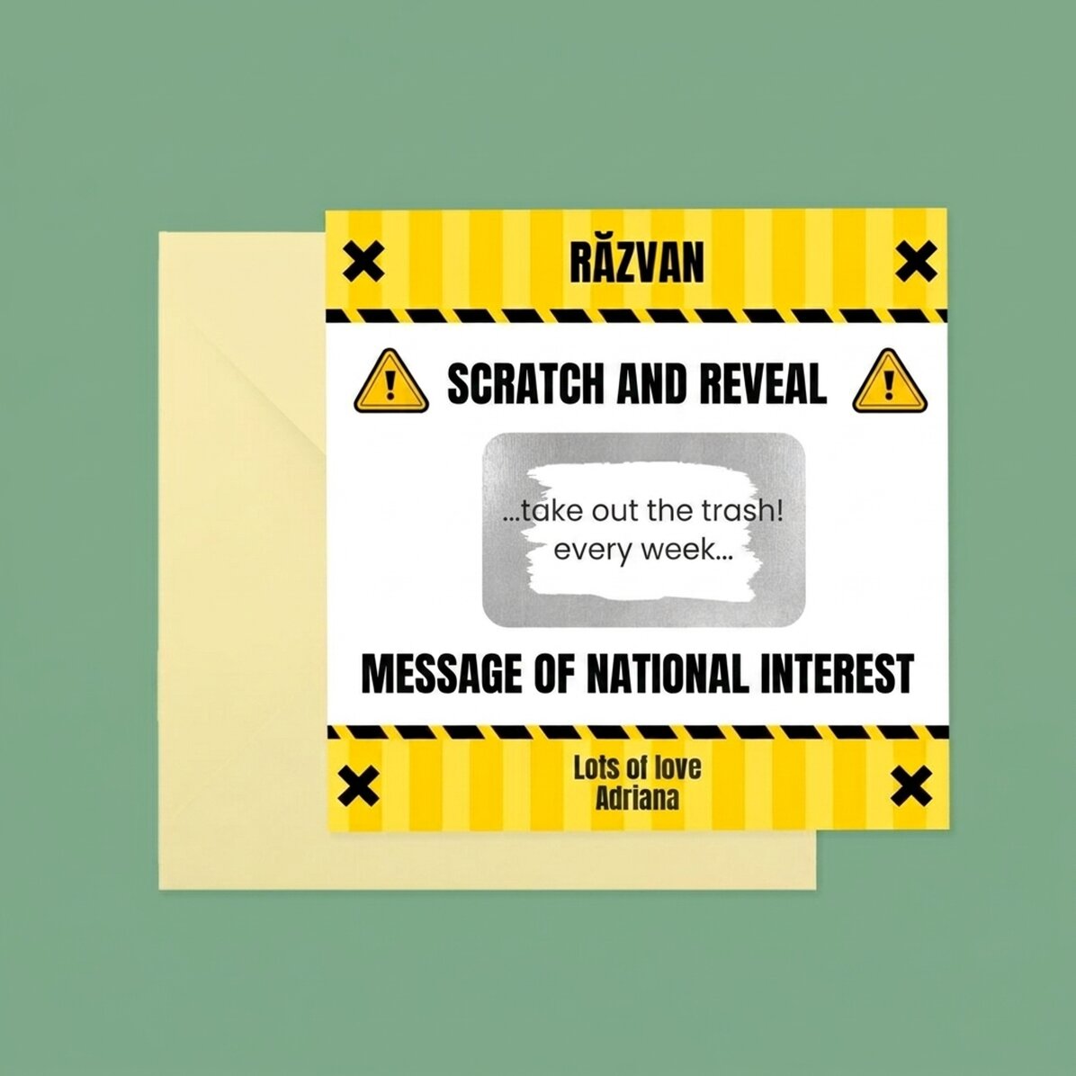 Gepersonaliseerde kraslot met tekst - Interes National