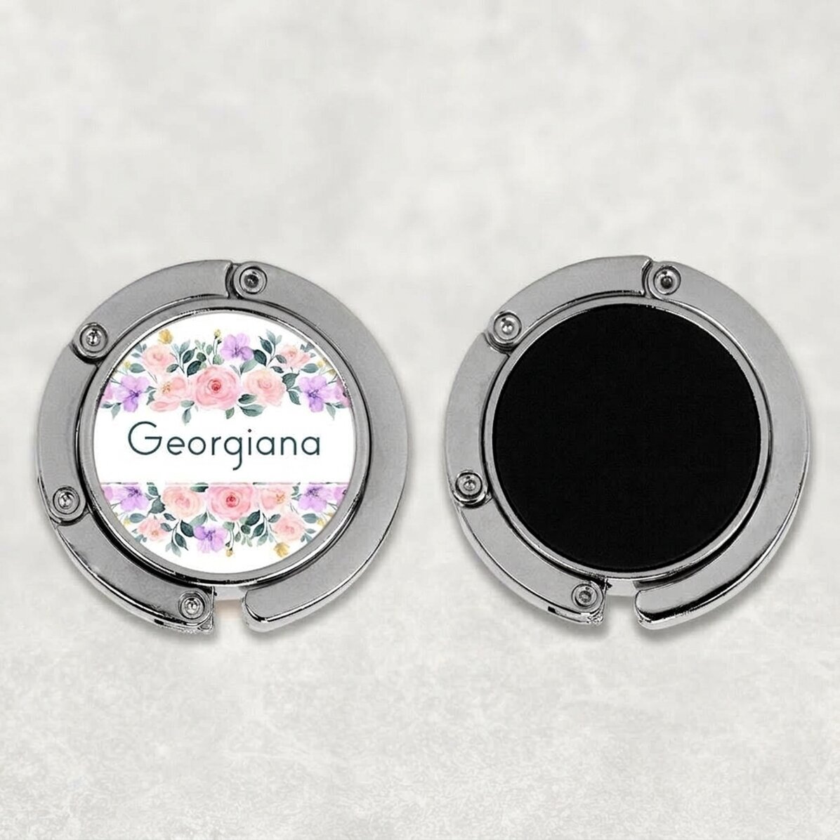 Op maat gemaakte tashouder voor op tafel met naam - Bloemen