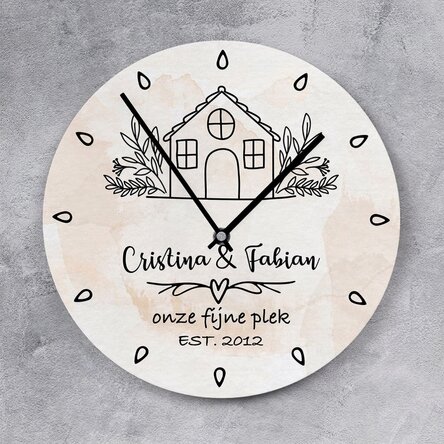 Gepersonaliseerd horloge met tekst - Happy place