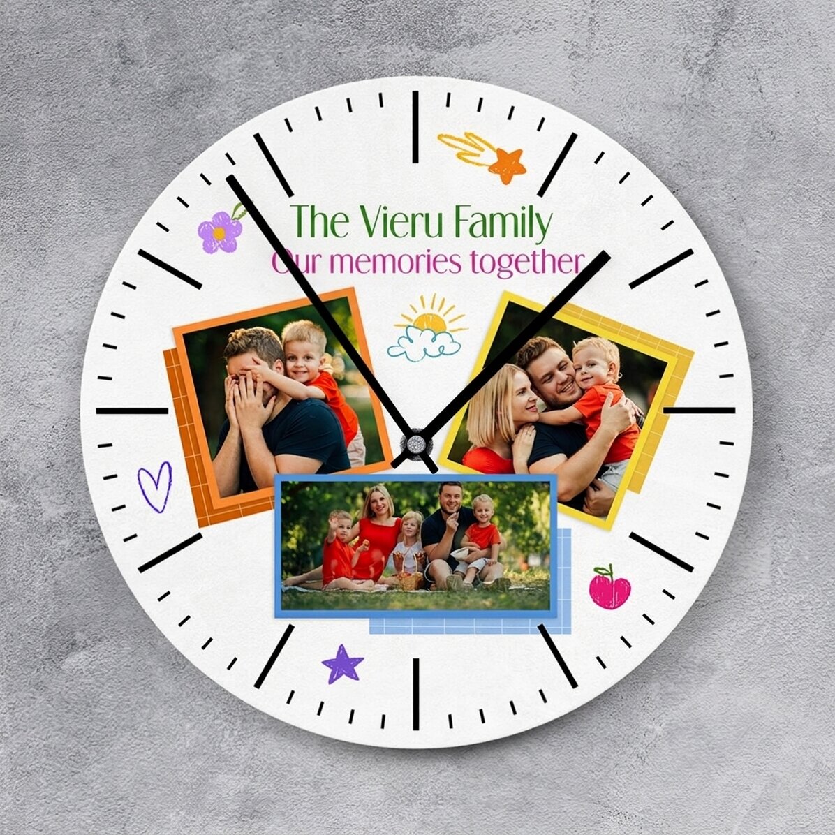 Gepersonaliseerd horloge met 3 foto
